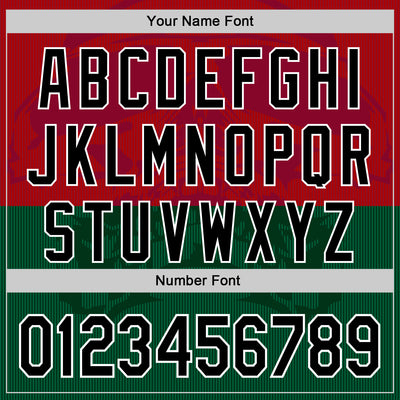 Custom Cardinal Black-Kelly Green 3D Mexico Authentic Baseball Jersey