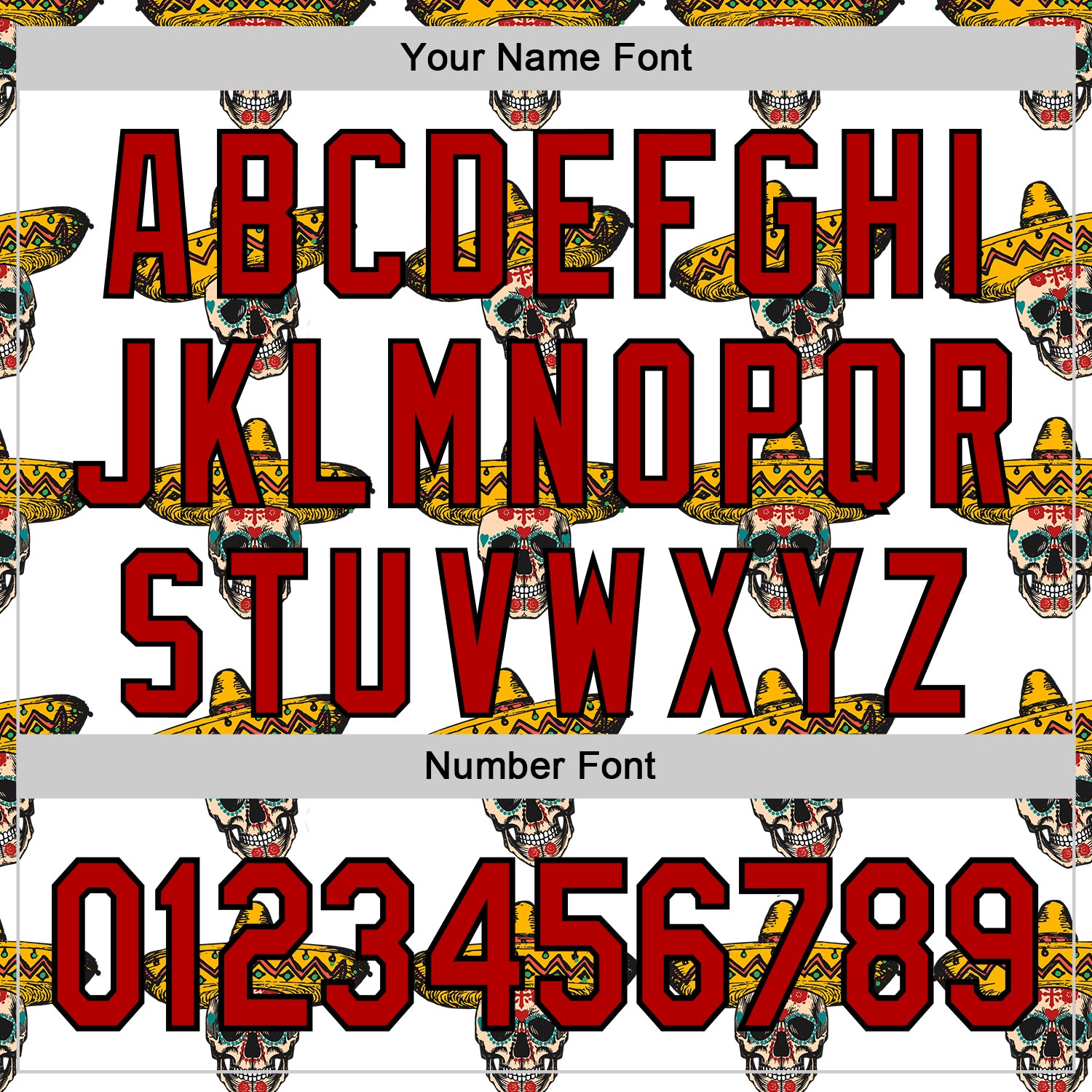 Custom White Red-Black 3D Mexican Festival Skull With Sombrero Cinco de Mayo Authentic Baseball Jersey