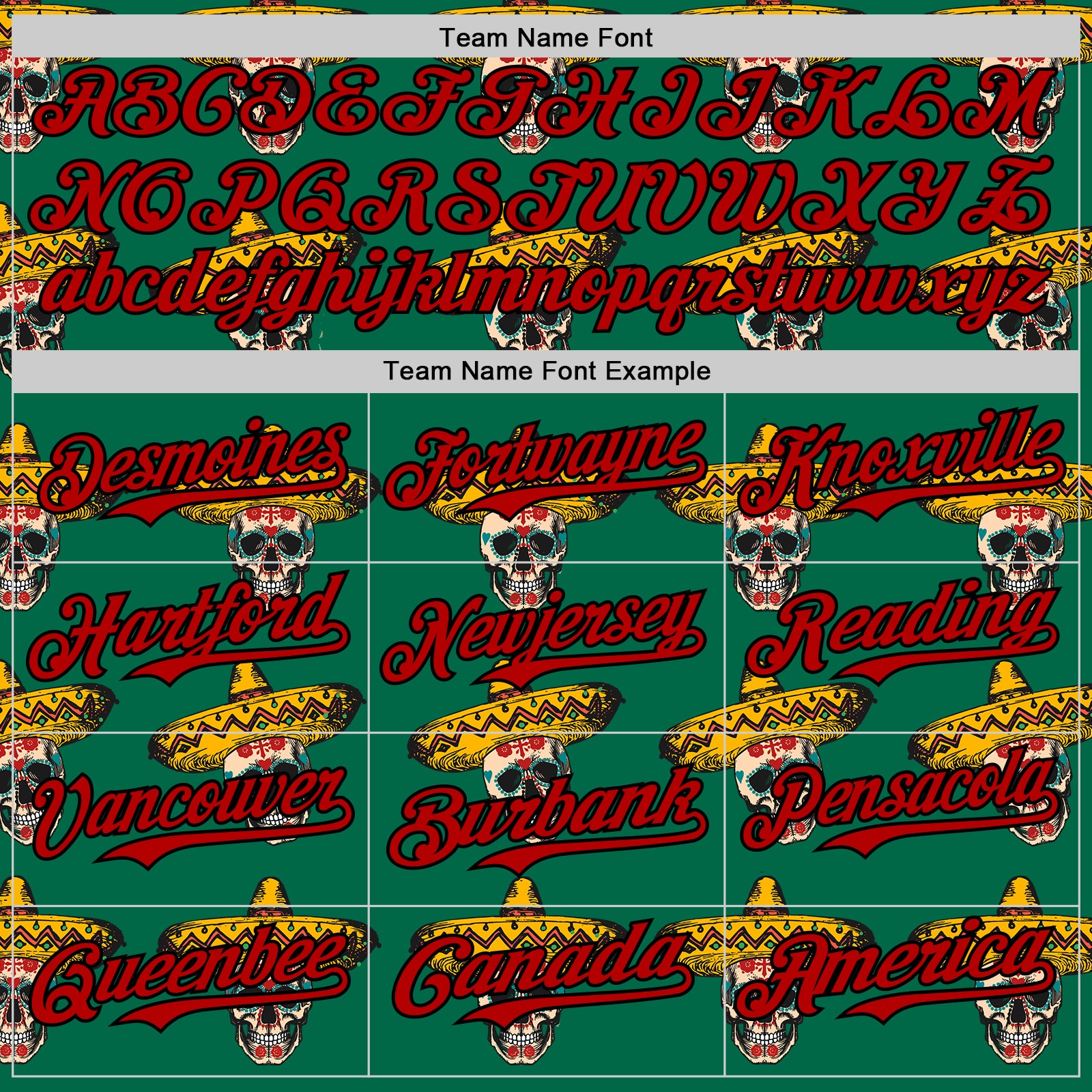 Custom Kelly Green Red-Black 3D Mexican Festival Skull With Sombrero Cinco de Mayo Authentic Baseball Jersey