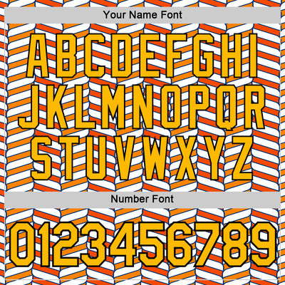 Custom White Gold Orange US Navy Blue-Black 3D Esports Performance T-Shirt