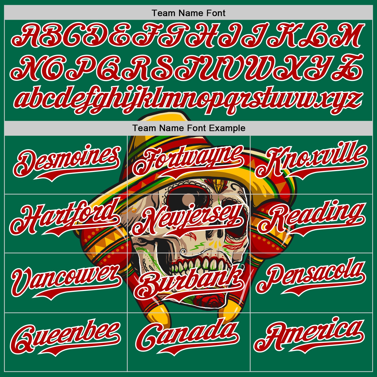 Custom Kelly Green Red-White 3D Mexican Festival Skull With Sombrero Cinco de Mayo Authentic Baseball Jersey