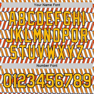 Custom White Gold Orange US Navy Blue-Black 3D Esports Performance T-Shirt