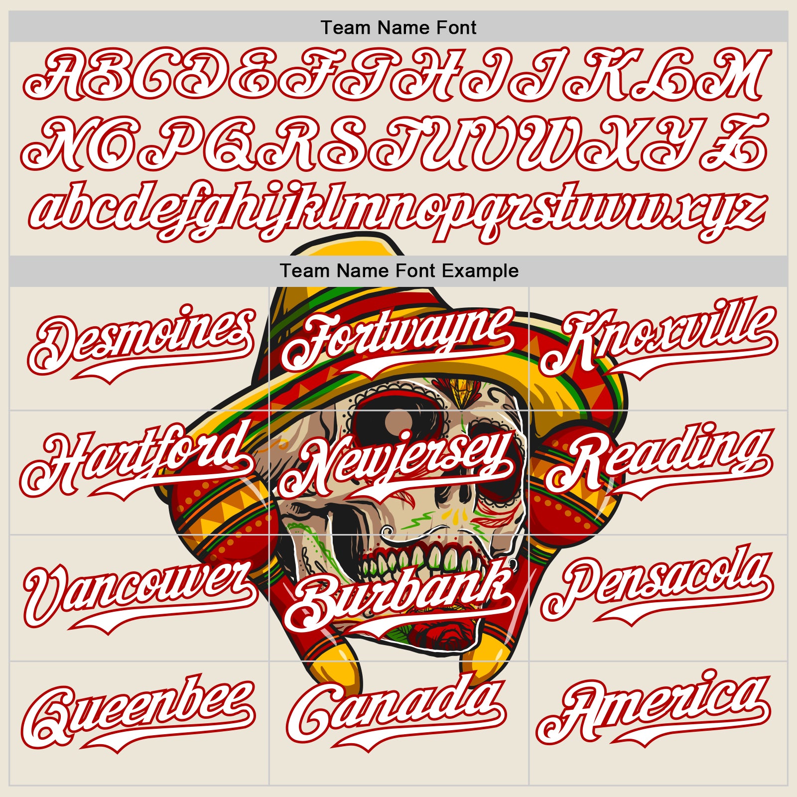 Custom Cream White-Red 3D Mexican Festival Skull With Sombrero Cinco de Mayo Authentic Baseball Jersey