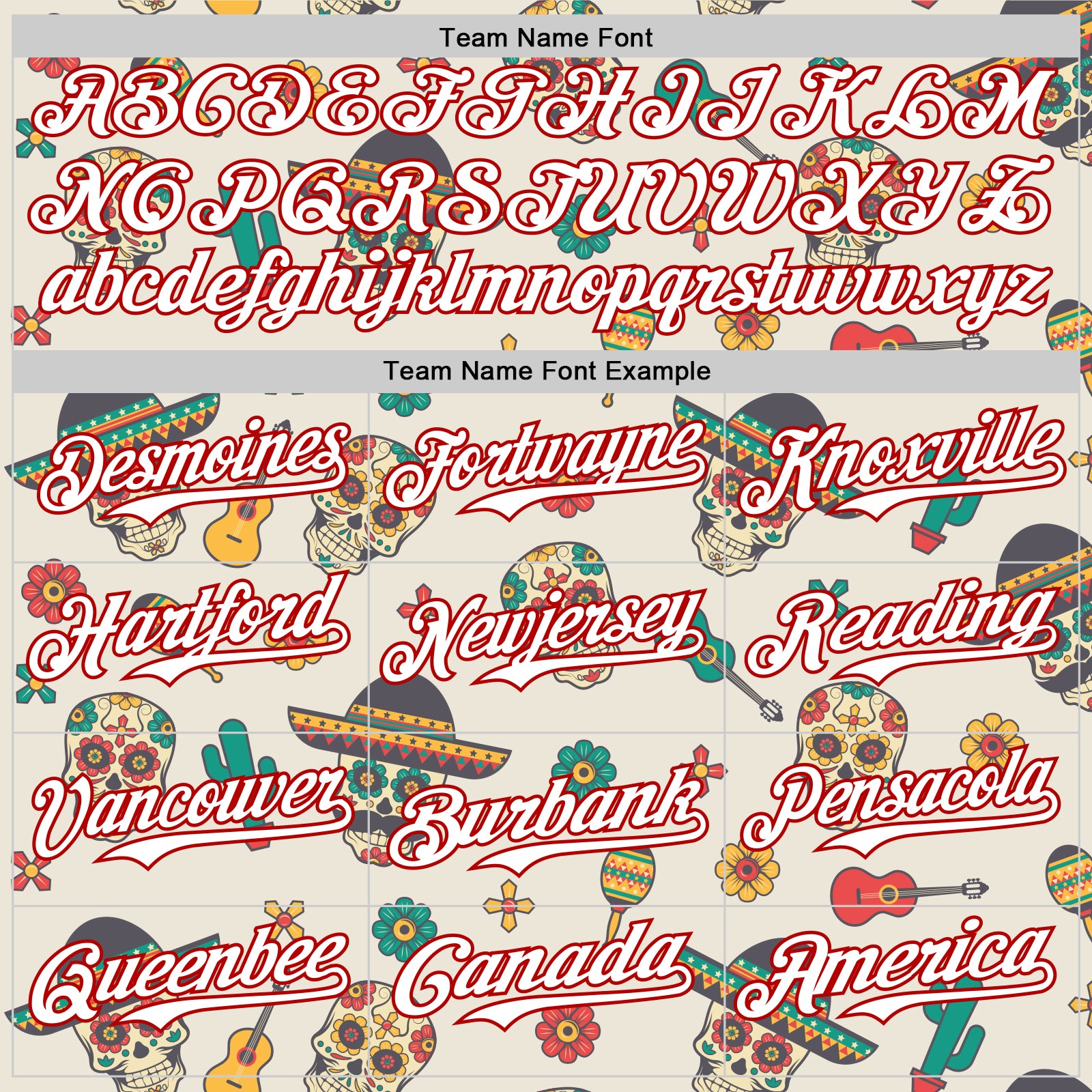 Custom Cream White-Red 3D Mexican Festival Cactus Skull With Sombrero Cinco de Mayo Authentic Baseball Jersey