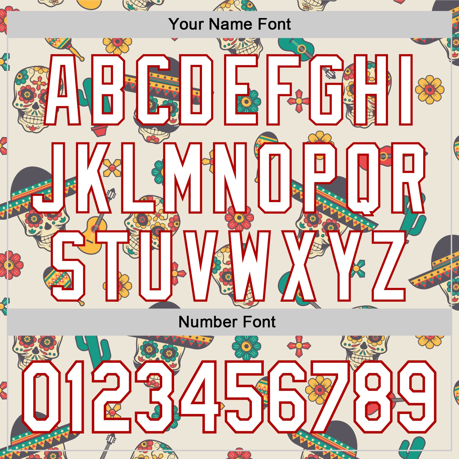 Custom Cream White-Red 3D Mexican Festival Cactus Skull With Sombrero Cinco de Mayo Authentic Baseball Jersey