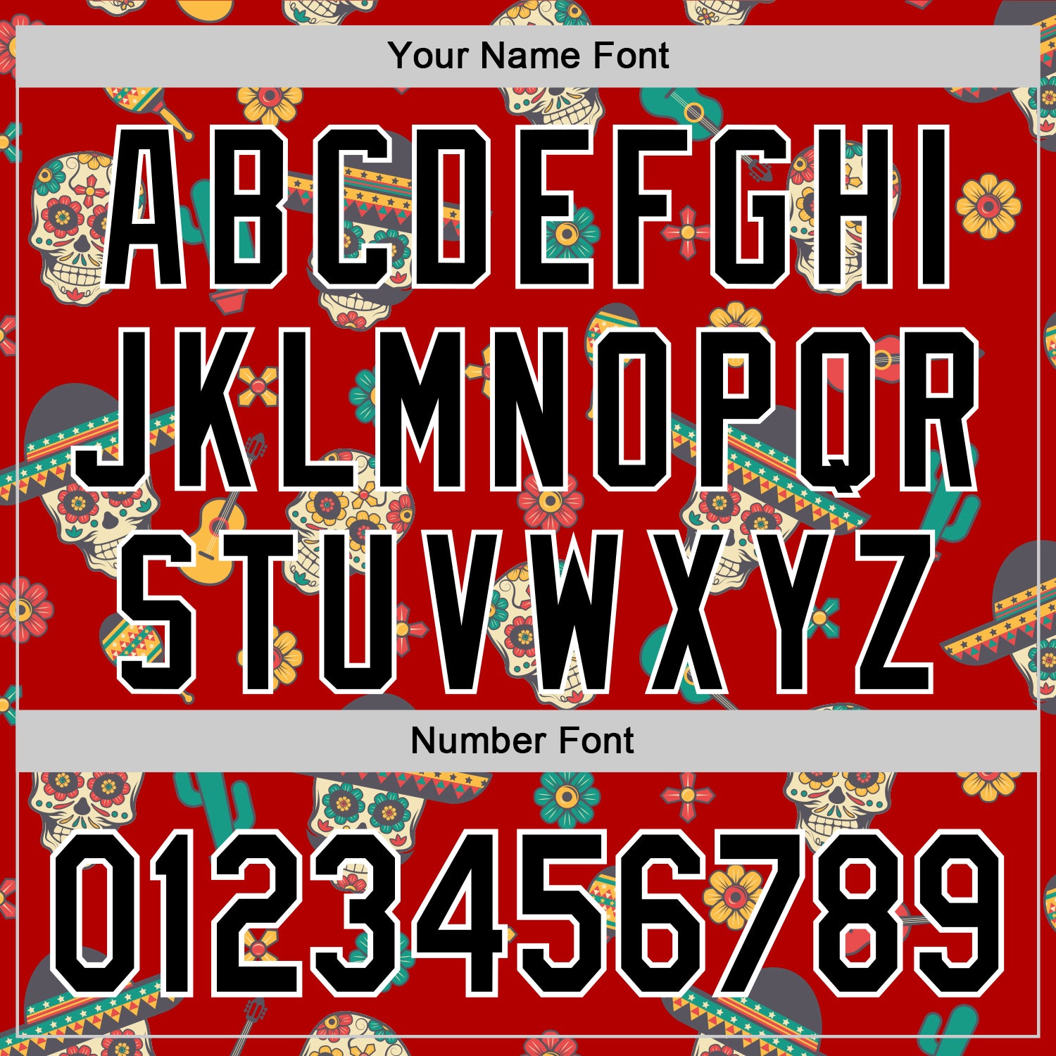 Custom Red Black-White 3D Mexican Festival Cactus Skull With Sombrero Cinco de Mayo Authentic Baseball Jersey