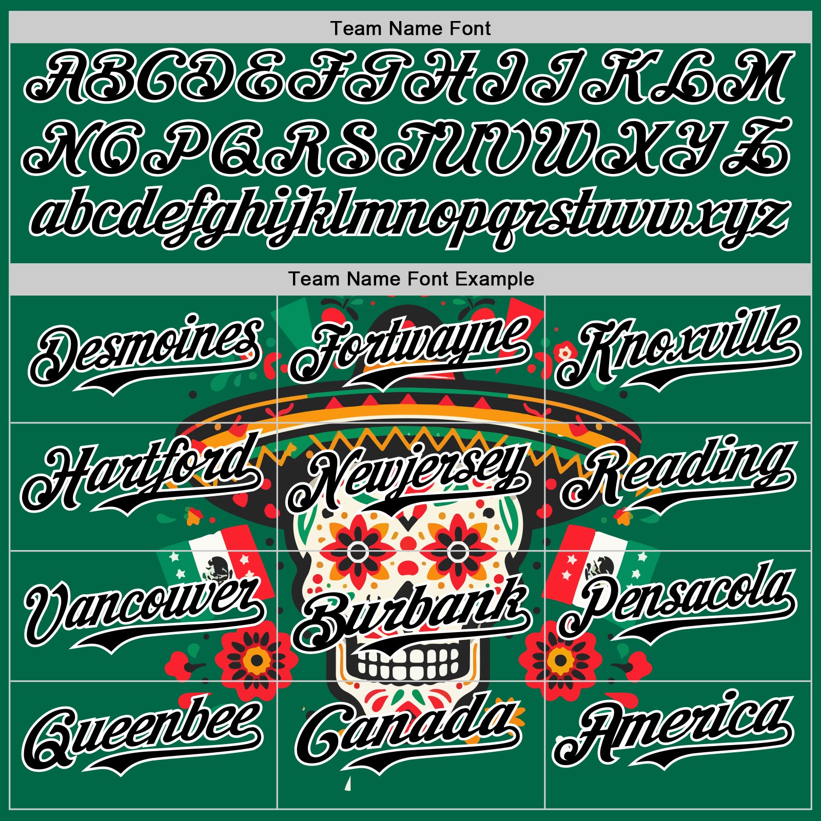 Custom Kelly Green Black-White 3D Mexican Festival Flag Skull With Sombrero Cinco de Mayo Authentic Baseball Jersey