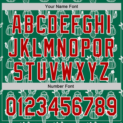 Custom Kelly Green Red-White 3D Mexican Cactus Authentic Baseball Jersey