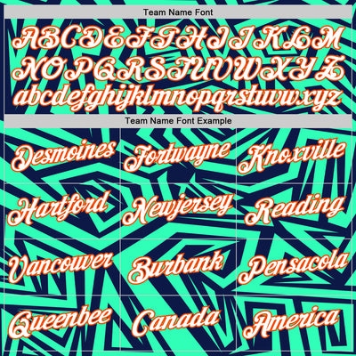 Custom Navy Pea Green-Orange 3D Esports Performance T-Shirt