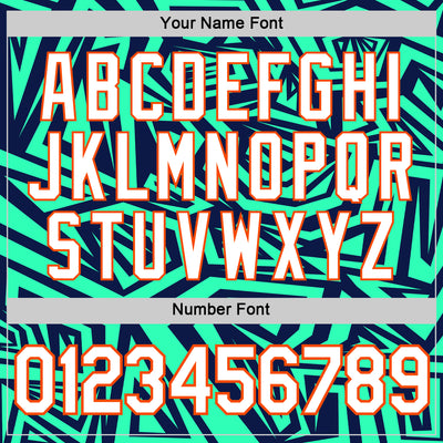 Custom Navy Pea Green-Orange 3D Esports Performance T-Shirt