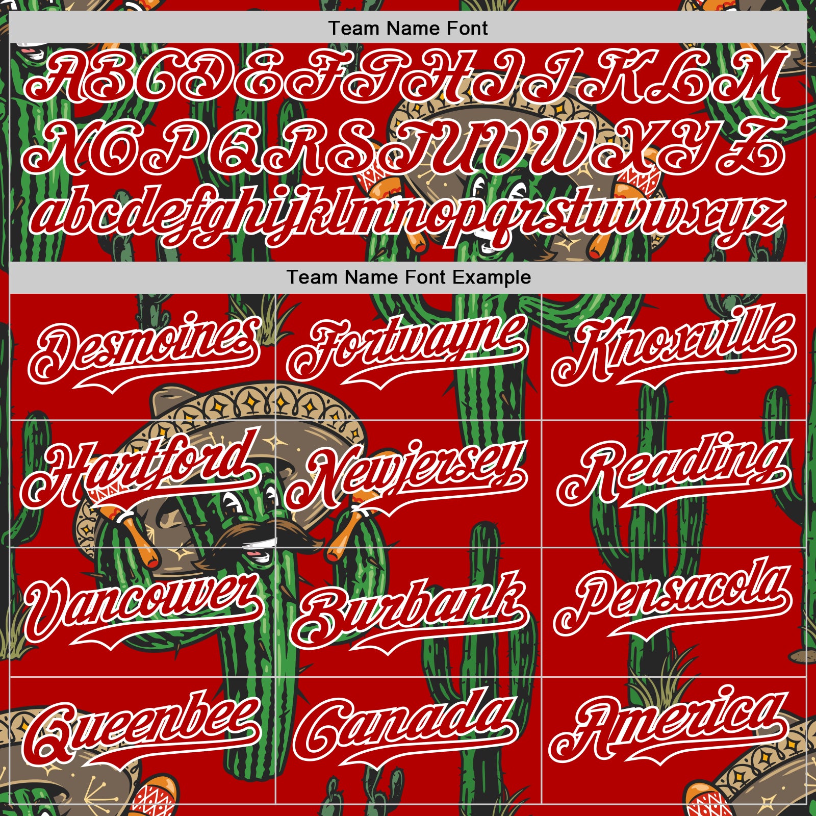 Custom Red White 3D Mexican Cactus Authentic Baseball Jersey