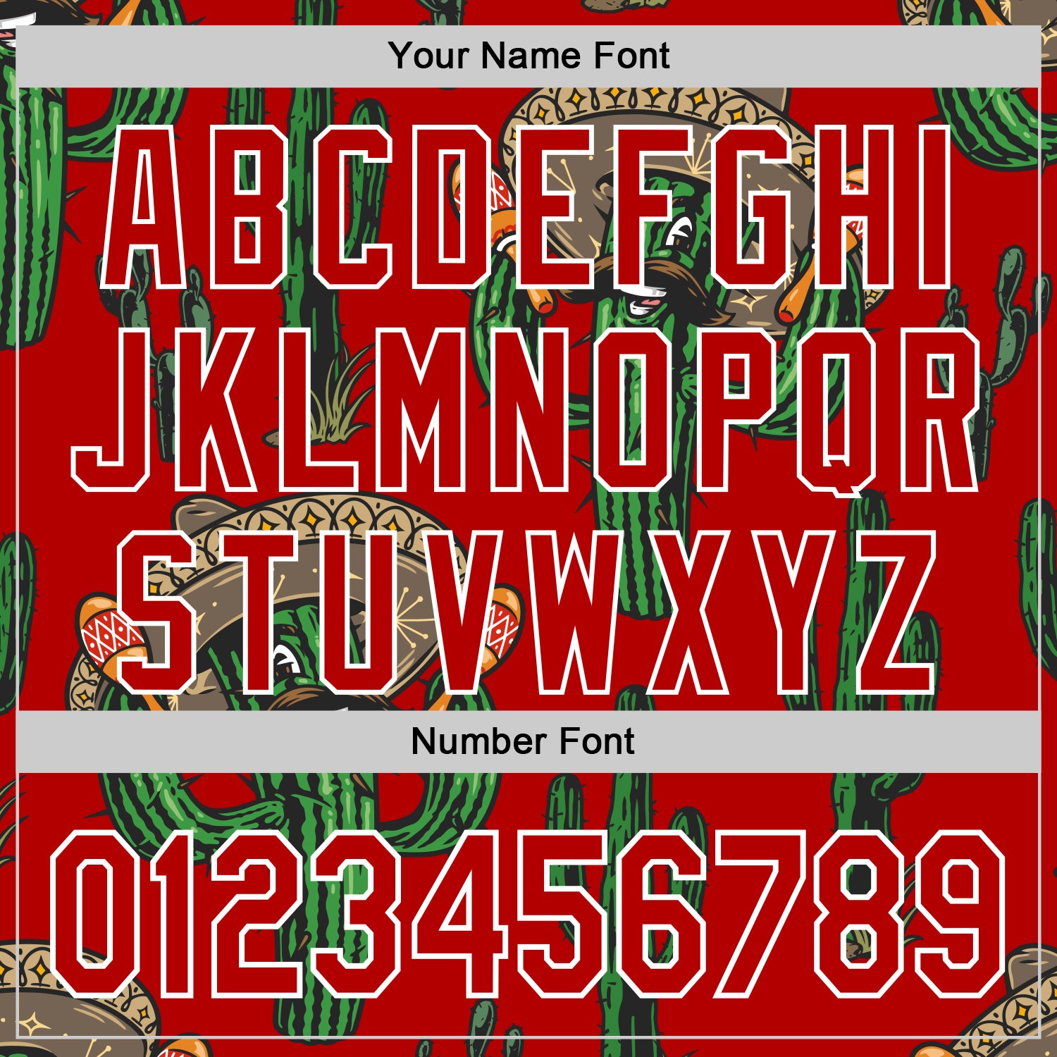 Custom Red White 3D Mexican Cactus Authentic Baseball Jersey