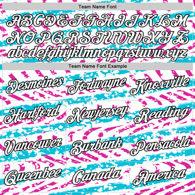 Custom White Lakes Blue Deep Pink-Black 3D Esports Performance T-Shirt