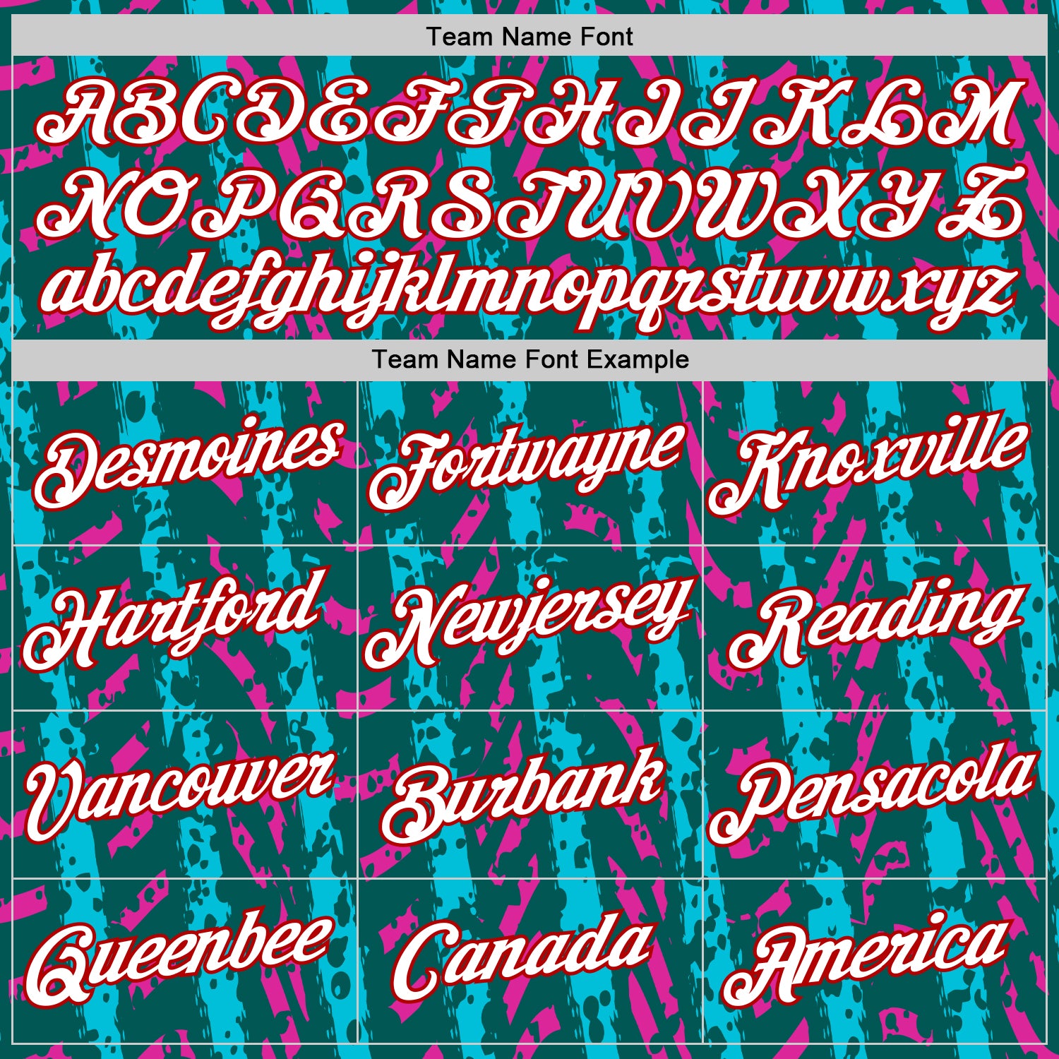 Custom Midnight Green Lakes Blue Deep Pink-Red 3D Esports Performance T-Shirt