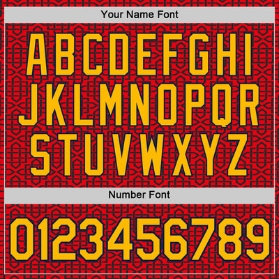 Custom Fire Red Gold Black-Navy 3D Esports Performance T-Shirt