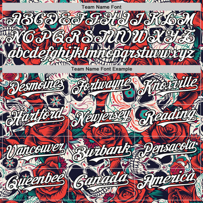 Custom White Black 3D Mexican Skull And Flower Authentic Baseball Jersey