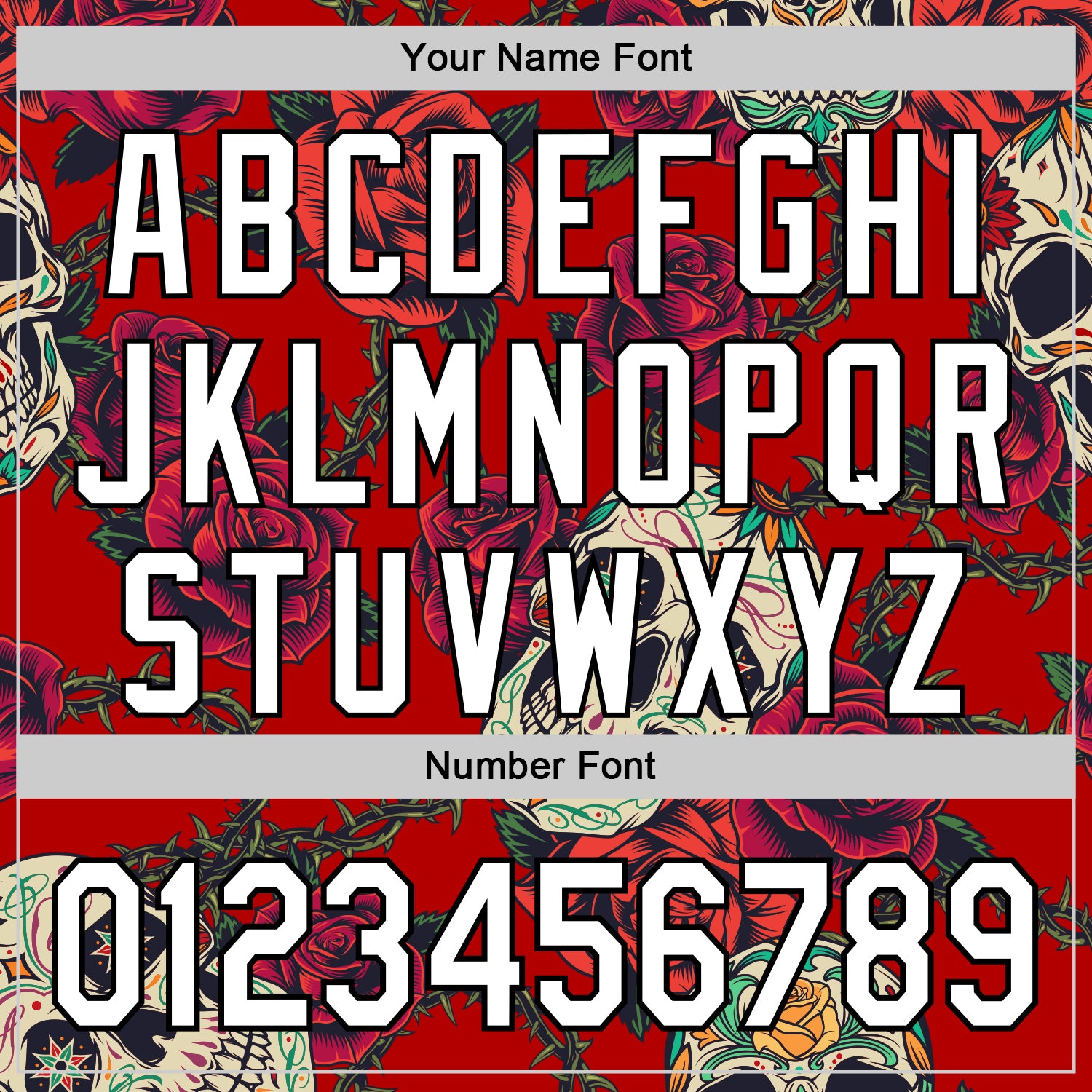 Custom Red White-Black 3D Mexican Skull And Flower Authentic Baseball Jersey