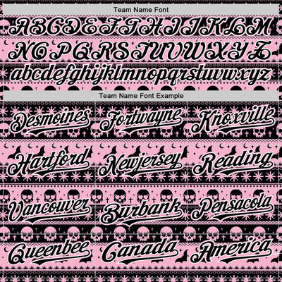 Custom Black Light Pink-White 3D Gothic Skull Authentic Baseball Jersey