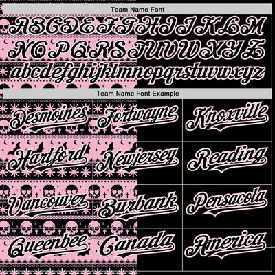 Custom Black Light Pink-White 3D Gothic Skull Authentic Baseball Jersey