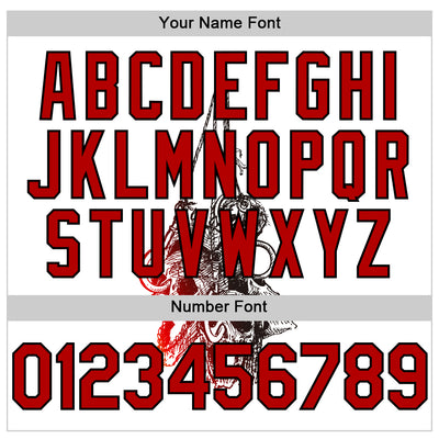 Custom White Red-Black 3D Skull Authentic Baseball Jersey