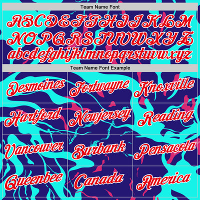 Custom Dark Purple Fire Red Ice Blue-Hot Pink 3D Esports Performance T-Shirt