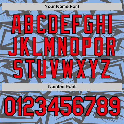 Custom Steel Gray Fire Red Light Blue-Black 3D Esports Performance T-Shirt