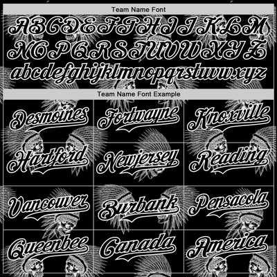 Custom Black White 3D Apache Skull Authentic Baseball Jersey