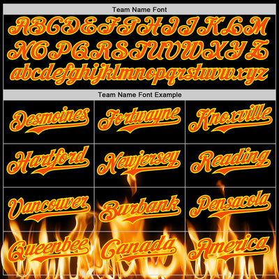 Custom Black Orange-Light Yellow 3D Flame? Skull Authentic Baseball Jersey