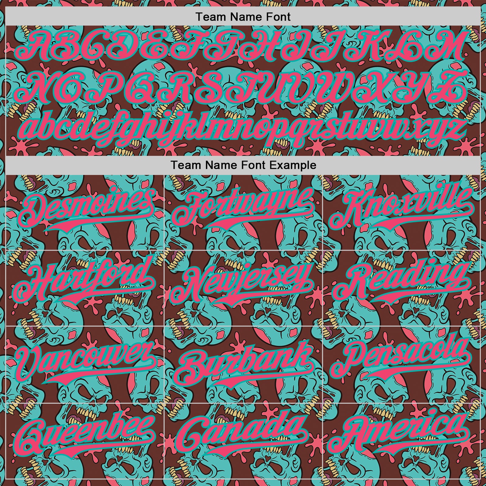 Custom Brown Neon Pink-Aqua 3D Zombie Skull Authentic Baseball Jersey