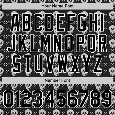 Custom Black White 3D Gothic Skull Authentic Baseball Jersey