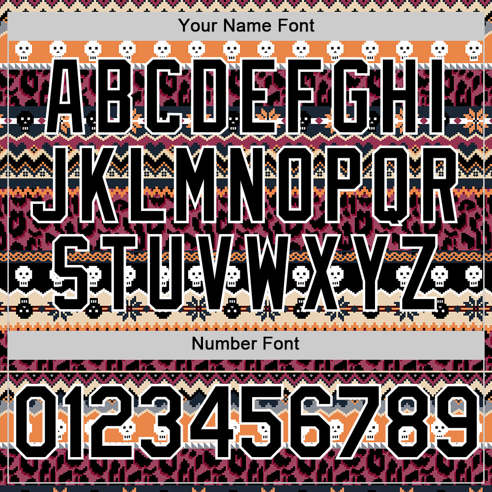 Custom Black White 3D Skull And Leopard Print Authentic Baseball Jersey