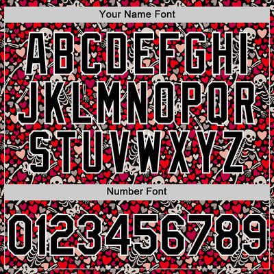 Custom Black White 3D Skeleton And Heart Authentic Baseball Jersey