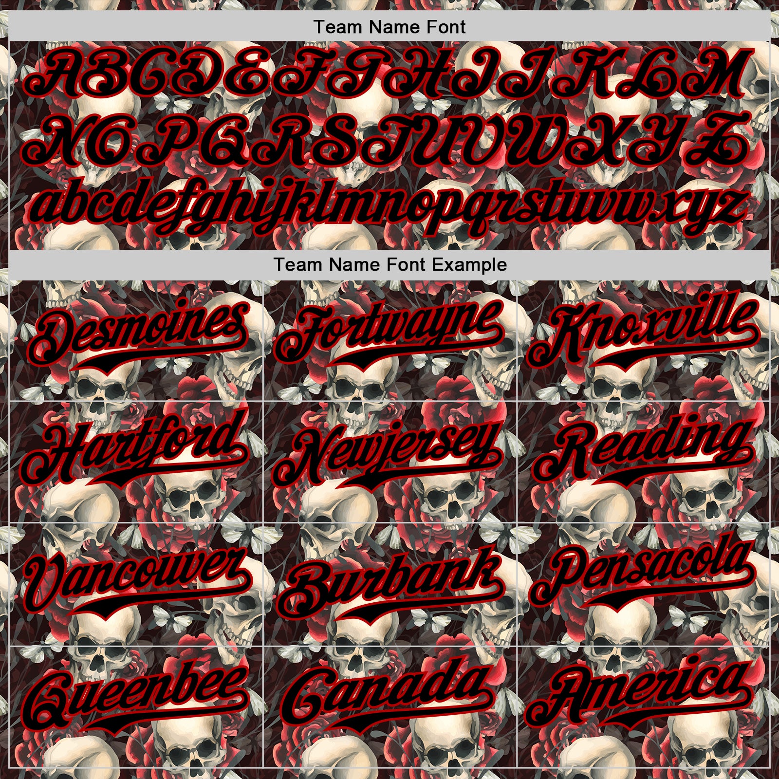 Custom Black Red 3D Skeleton And Flower Authentic Baseball Jersey