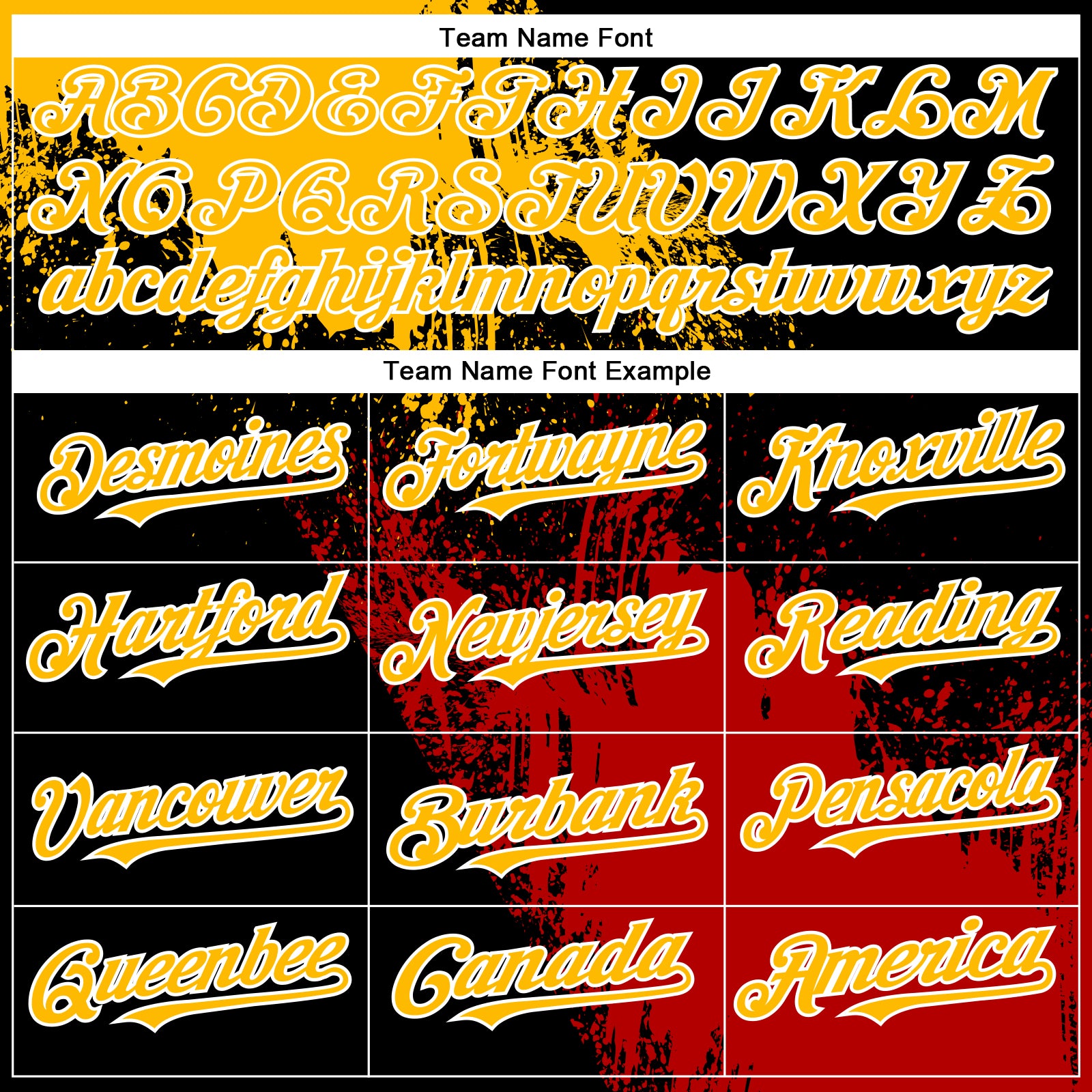 Custom Gold Black-Red 3D Pattern Design Abstract Brush Stroke Authentic Baseball Jersey