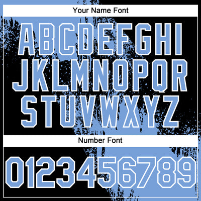 Custom Light Blue Black-White 3D Pattern Design Abstract Brush Stroke Authentic Baseball Jersey