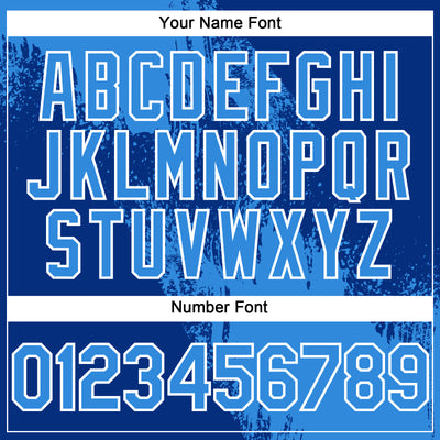 Custom Electric Blue Royal-White 3D Pattern Design Abstract Brush Stroke Authentic Baseball Jersey