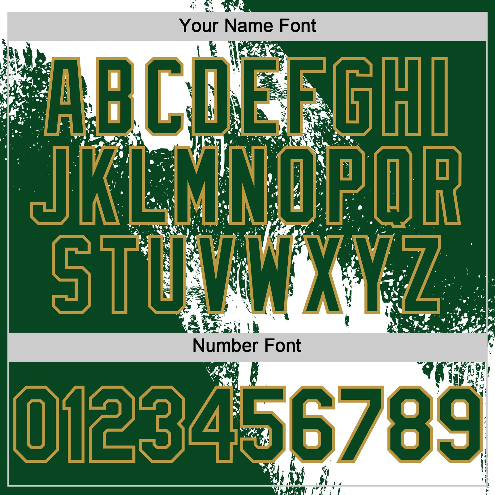 Custom White Green-Old Gold 3D Pattern Design Abstract Brush Stroke Authentic Baseball Jersey