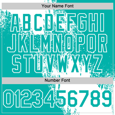 Custom White Aqua 3D Pattern Design Abstract Brush Stroke Authentic Baseball Jersey