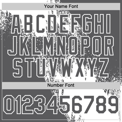 Custom White Steel Gray 3D Pattern Design Abstract Brush Stroke Authentic Baseball Jersey