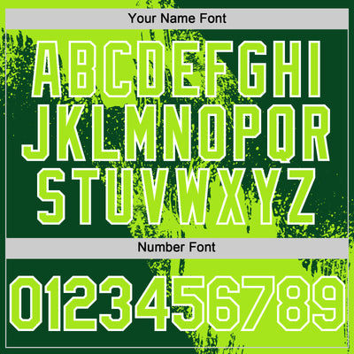 Custom Neon Green Green-White 3D Pattern Design Abstract Brush Stroke Authentic Baseball Jersey