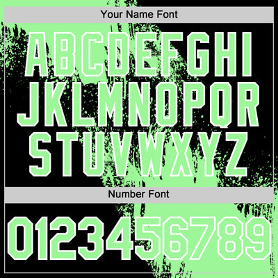 Custom Pea Green Black-White 3D Pattern Design Abstract Brush Stroke Authentic Baseball Jersey