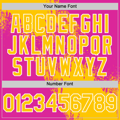 Custom Yellow Deep Pink-White 3D Pattern Design Abstract Brush Stroke Authentic Baseball Jersey