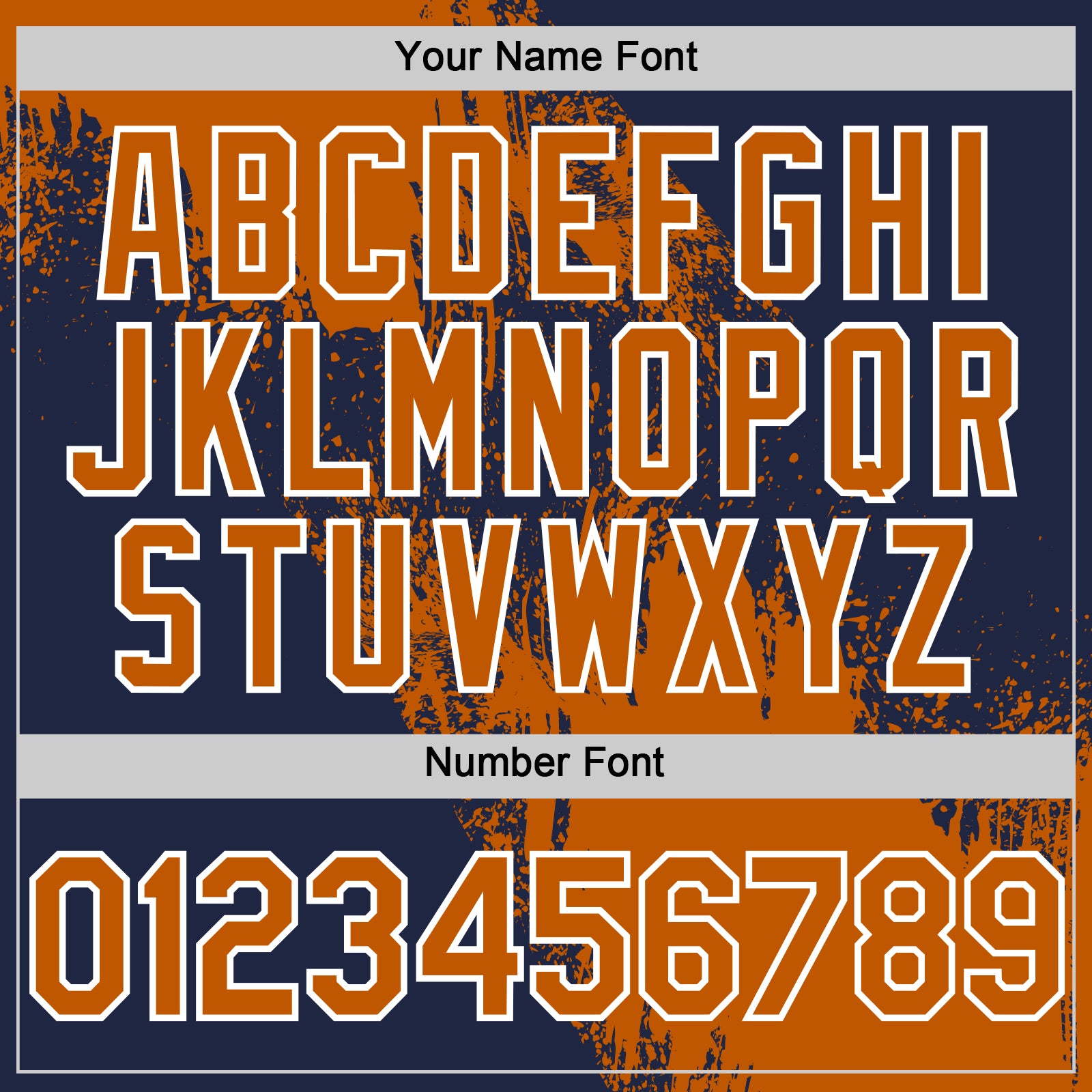 Custom Texas Orange Navy-White 3D Pattern Design Abstract Brush Stroke Authentic Baseball Jersey