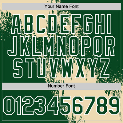 Custom Cream Green-White 3D Pattern Design Abstract Brush Stroke Authentic Baseball Jersey