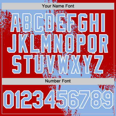 Custom Light Blue Red-White 3D Pattern Design Abstract Brush Stroke Authentic Baseball Jersey