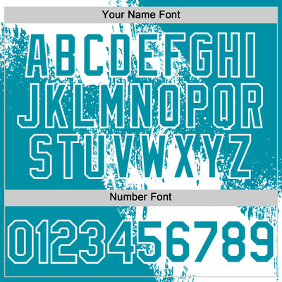 Custom White Teal 3D Pattern Design Abstract Brush Stroke Authentic Baseball Jersey
