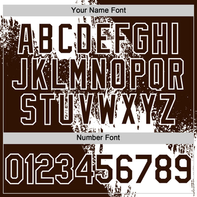 Custom White Brown 3D Pattern Design Abstract Brush Stroke Authentic Baseball Jersey