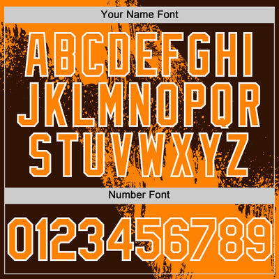 Custom Bay Orange Brown-White 3D Pattern Design Abstract Brush Stroke Authentic Baseball Jersey