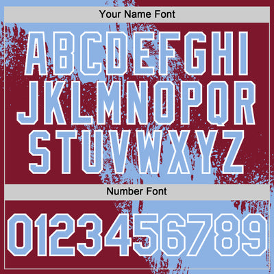 Custom Light Blue Crimson-White 3D Pattern Design Abstract Brush Stroke Authentic Baseball Jersey