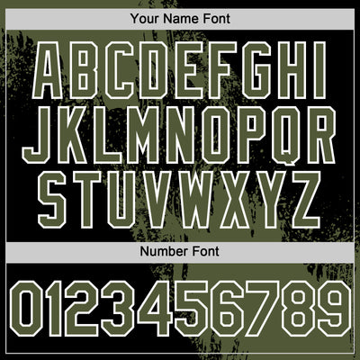Custom Olive Black-White 3D Pattern Design Abstract Brush Stroke Authentic Baseball Jersey